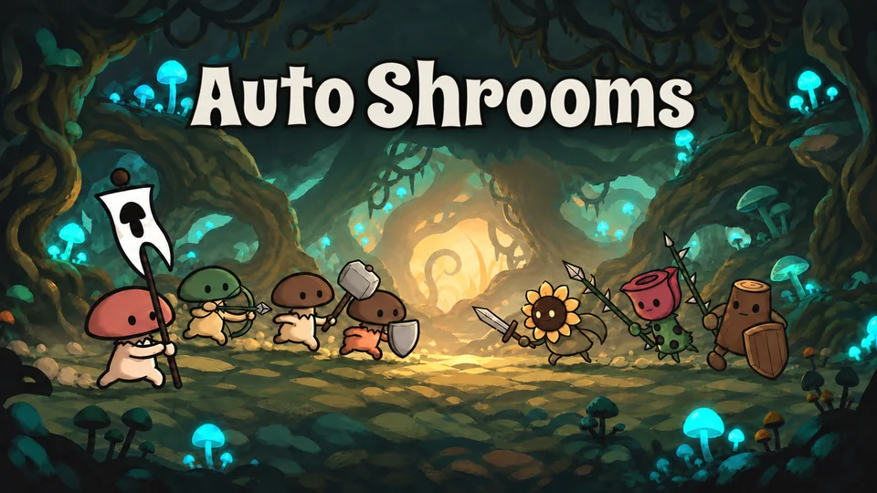 Auto Shrooms promotional cover with the game title.